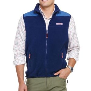 Vineyard Vines Shep Fleece Navy Blue Vest